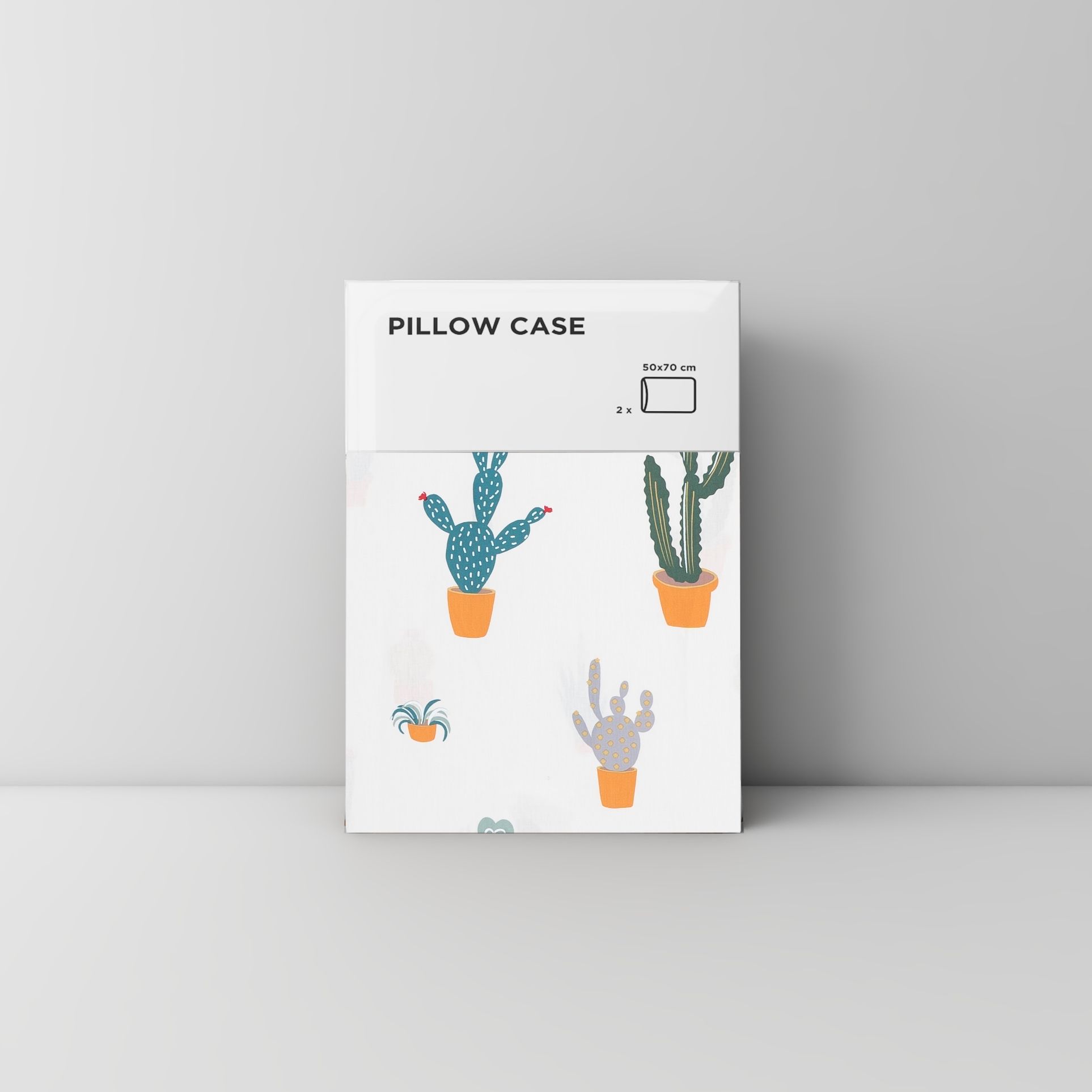 Pillow case 202 The cactus on cream