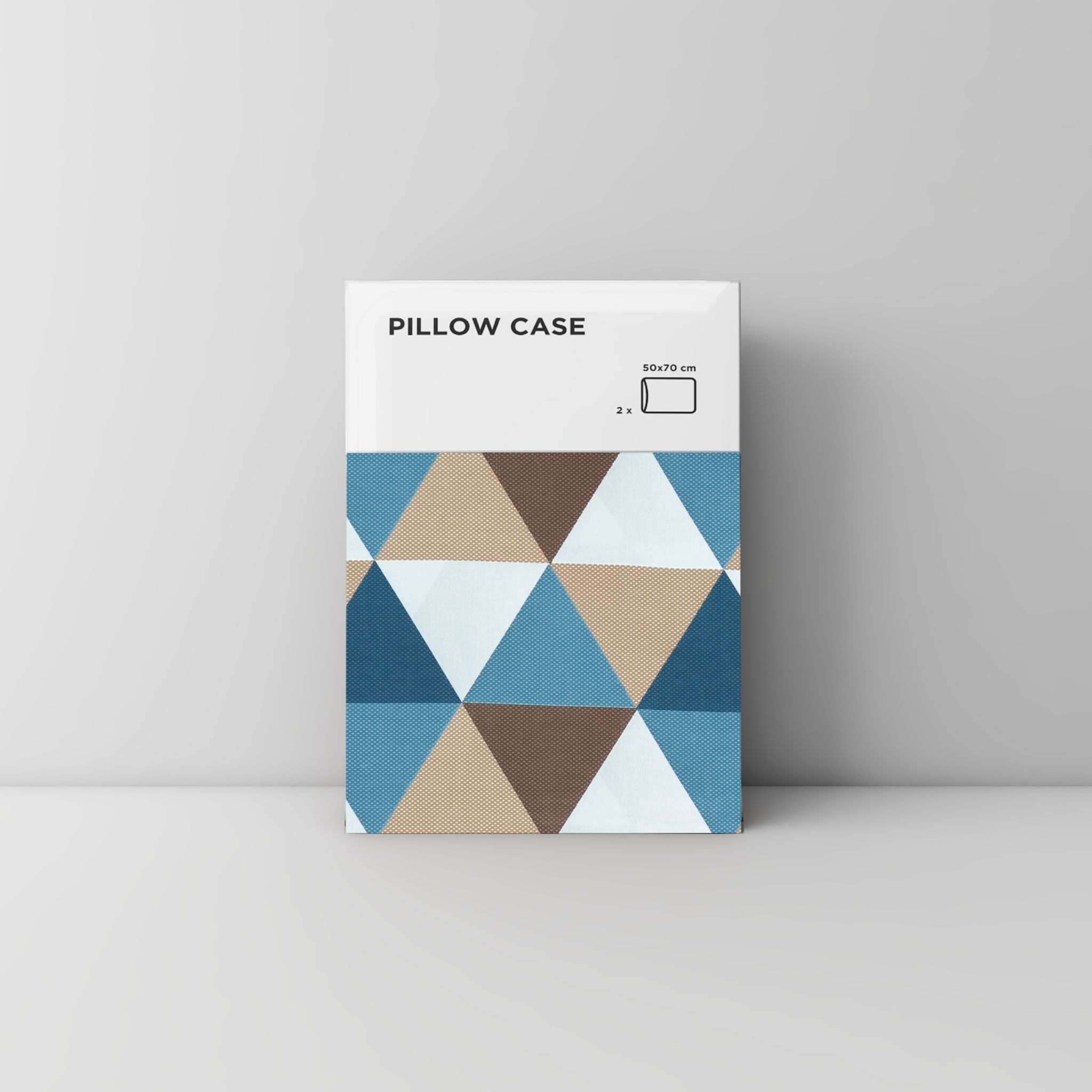 Pillow case 183 Brown blue triangle