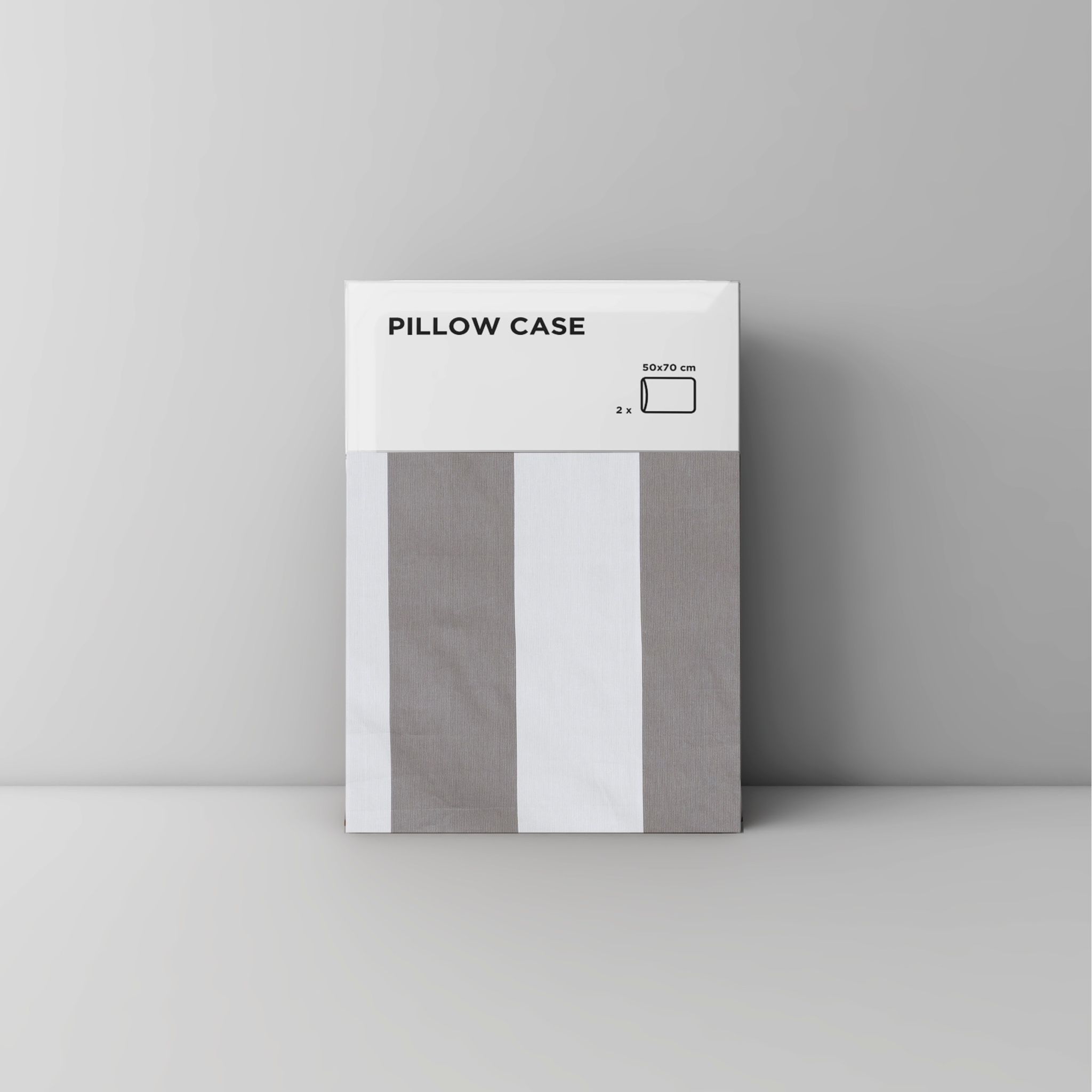 Pillow case 188 Big grey brown lines