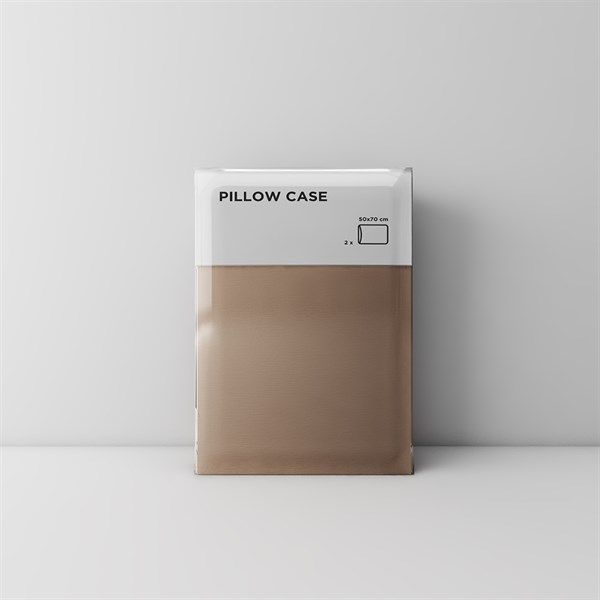 Premium pillow case 03 Light brown (2pcs)