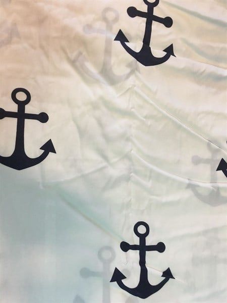 Pillow case 024 Blue anchor on white