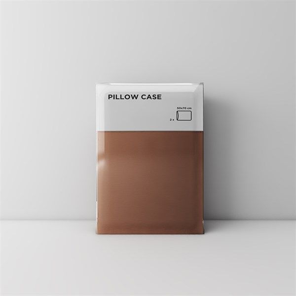 Premium pillow case 13 Dark brown (2pcs)
