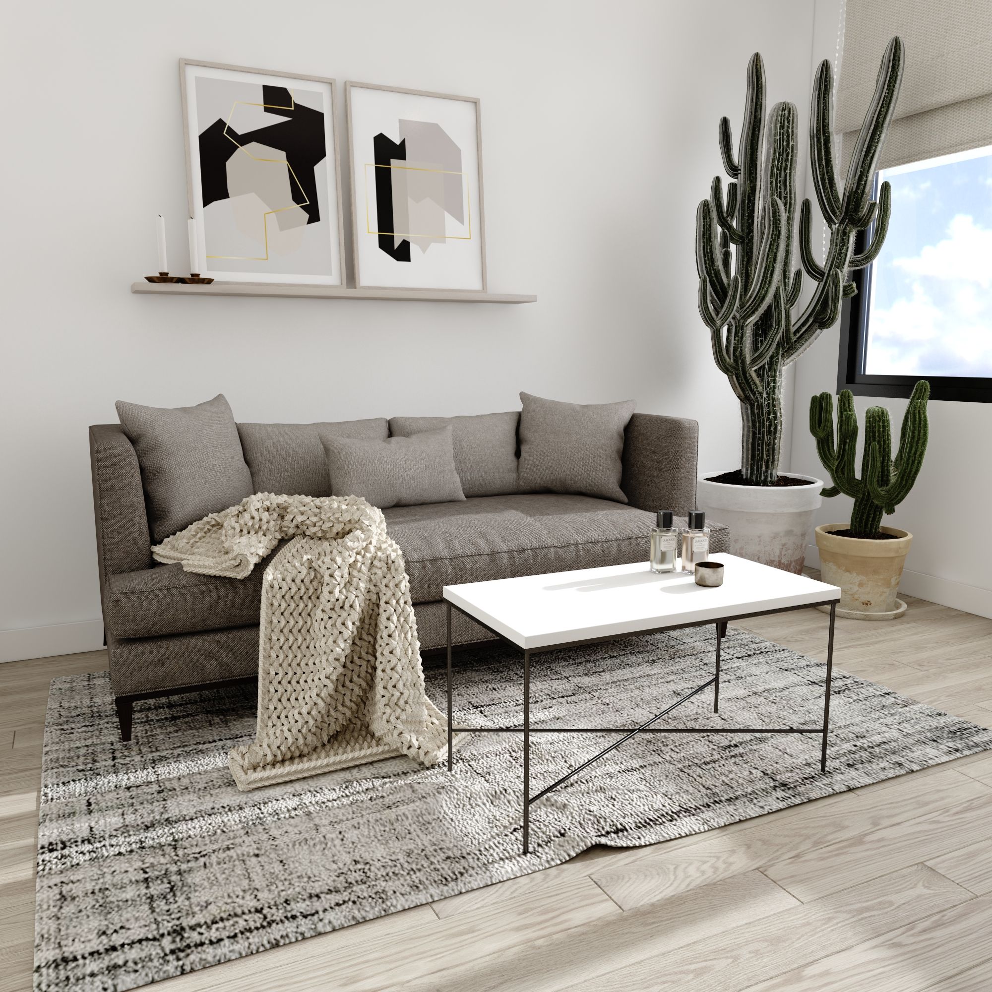 Bàn sofa X - Blank white