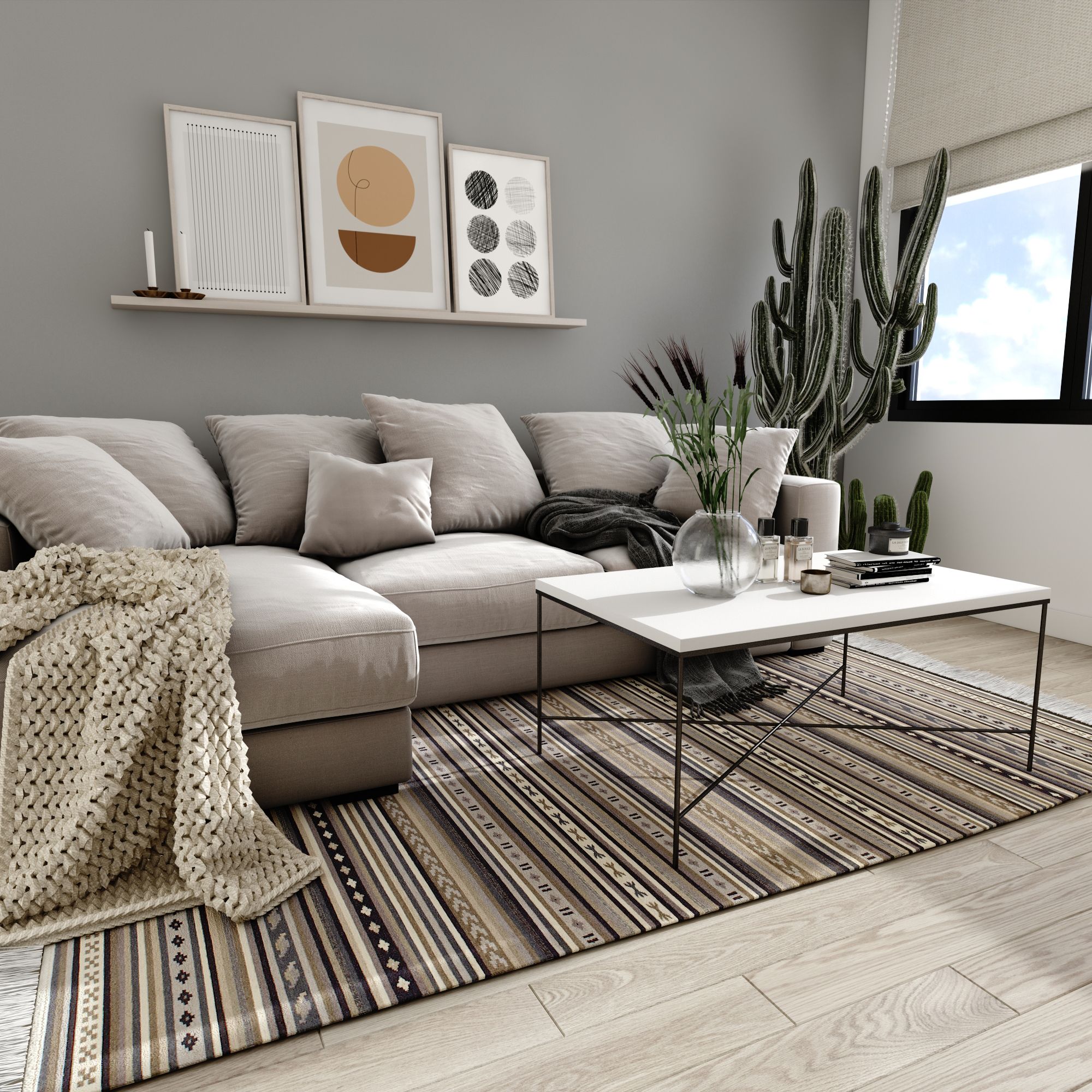 Bàn sofa X - Blank white