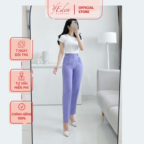  Quần công sở lưng cao xếp ly thời trang Eden - Q022 