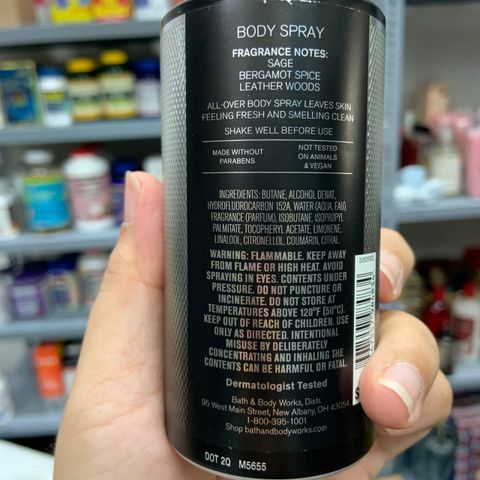  Xịt thơm toàn thân dành cho nam Bath And Body Works Graphite 