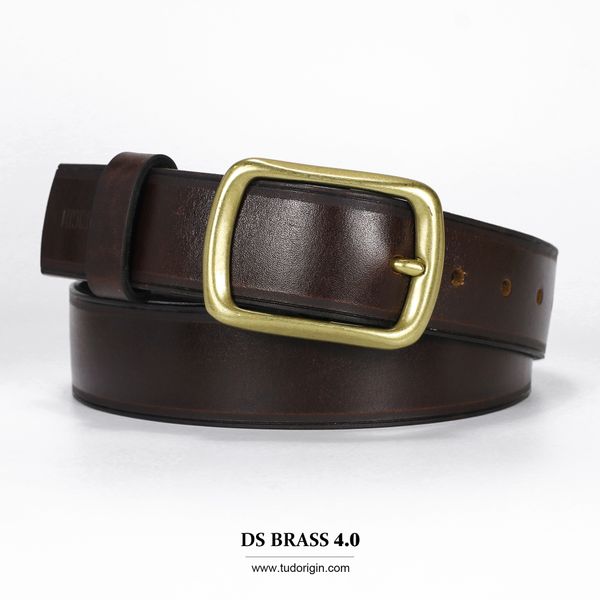 COMBO Ví Biker AULAC x Thắt lưng DS BRASS 4.0CM - DARK BROWN 6