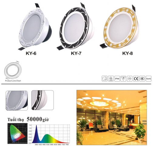 Đèn Led âm trần 7W KY-6