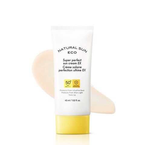  Kem Chống Nắng Chống Bụi Mịn Ánh Sáng Xanh THEFACESHOP NATURAL SUN ECO SUPER PERFECT SUN CREAM EX SPF50+ PA++++ 45ml 