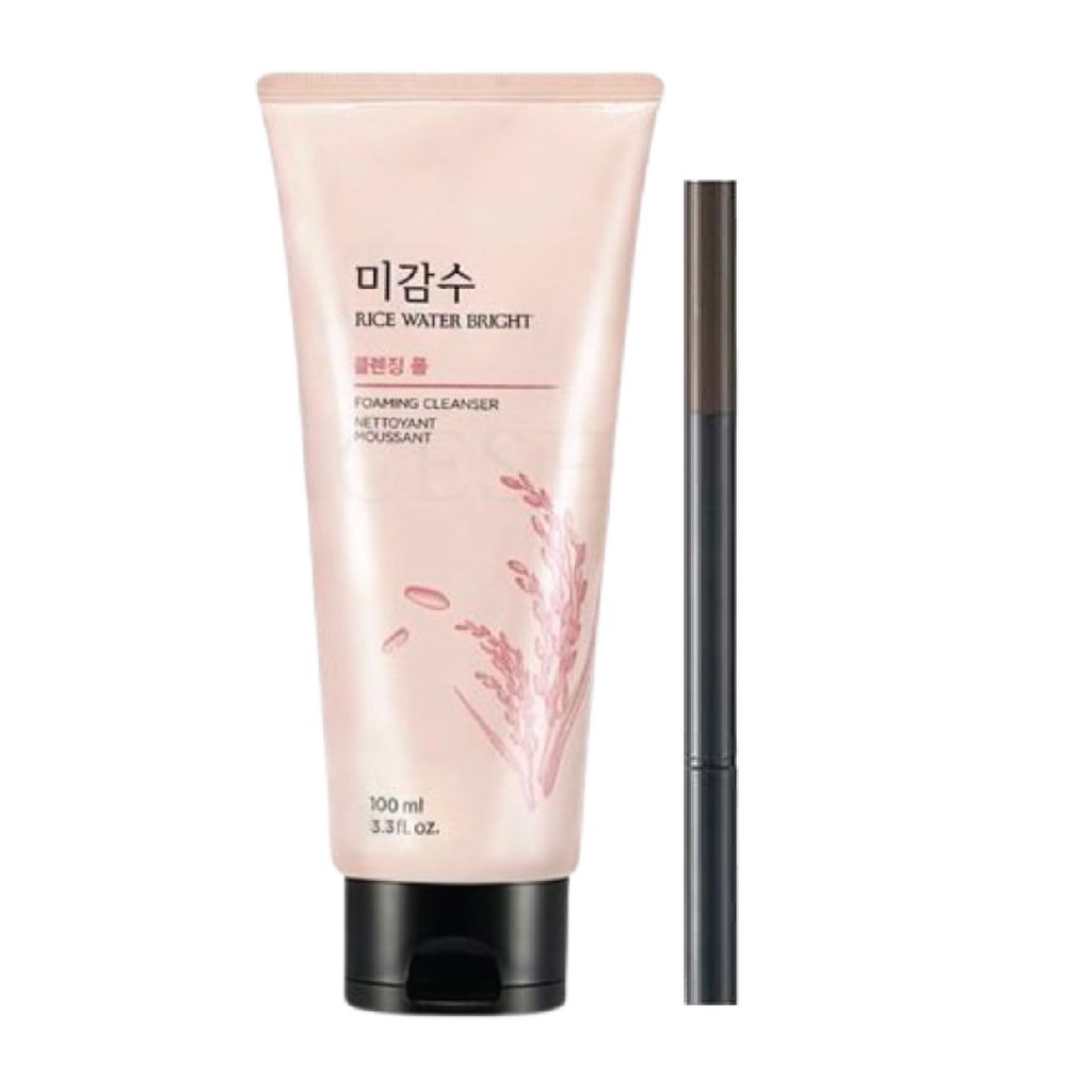  (Gift) 1 Chì Chân Mày THEFACESHOP DESIGNING EYEBROW PENCIL 03 BROWN & 1 (GWP) Sữa Rửa Mặt Làm Sáng Da THEFACESHOP RICE WATER BRIGHT CLEANSING FOAM 