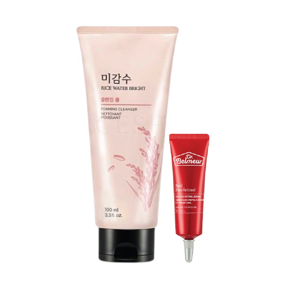  (Gift) 1 (GWP) Tinh Chất DR.BELMEUR RED PRO-RETINOL & 1 (GWP) Sữa Rửa Mặt RICE WATER BRIGHT CLEANSING FOAM 100ML 