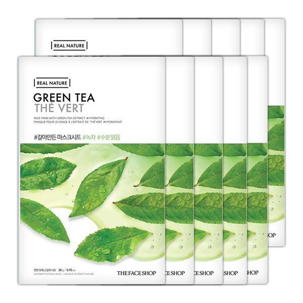  Mặt Nạ Giấy Thanh Lọc Da THEFACESHOP THEFACESHOP GREEN TEA FACE MASK (SET 10PCS) 