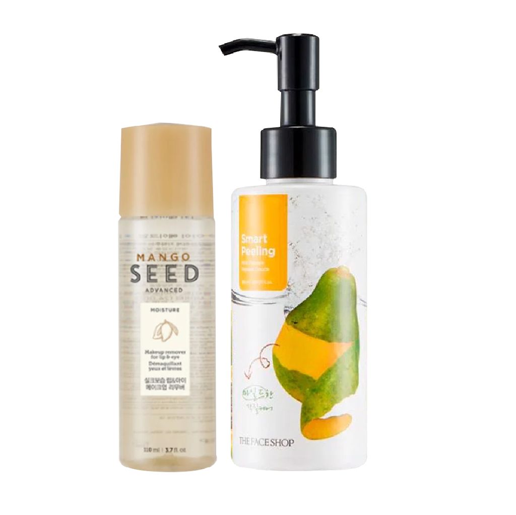  Combo Nước Tẩy Trang Mắt Môi THEFACESHOP MANGO SEED MAKEUP REMOVER FOR LIP&EYE 110ml (1 tẩy trang mắt môi, 1 mặt nạ kỳ SMART PEELING MILD PAPAYA 150ml) 