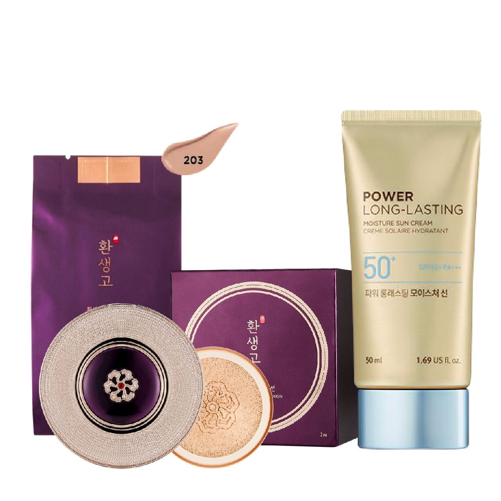  (Gift) 1 Kem Chống Nắng Cấp Ẩm POWER LONG-LASTING MOISTURE + 1 Phấn Nước YEHWADAM HWANSAENGGO BB NO.23 