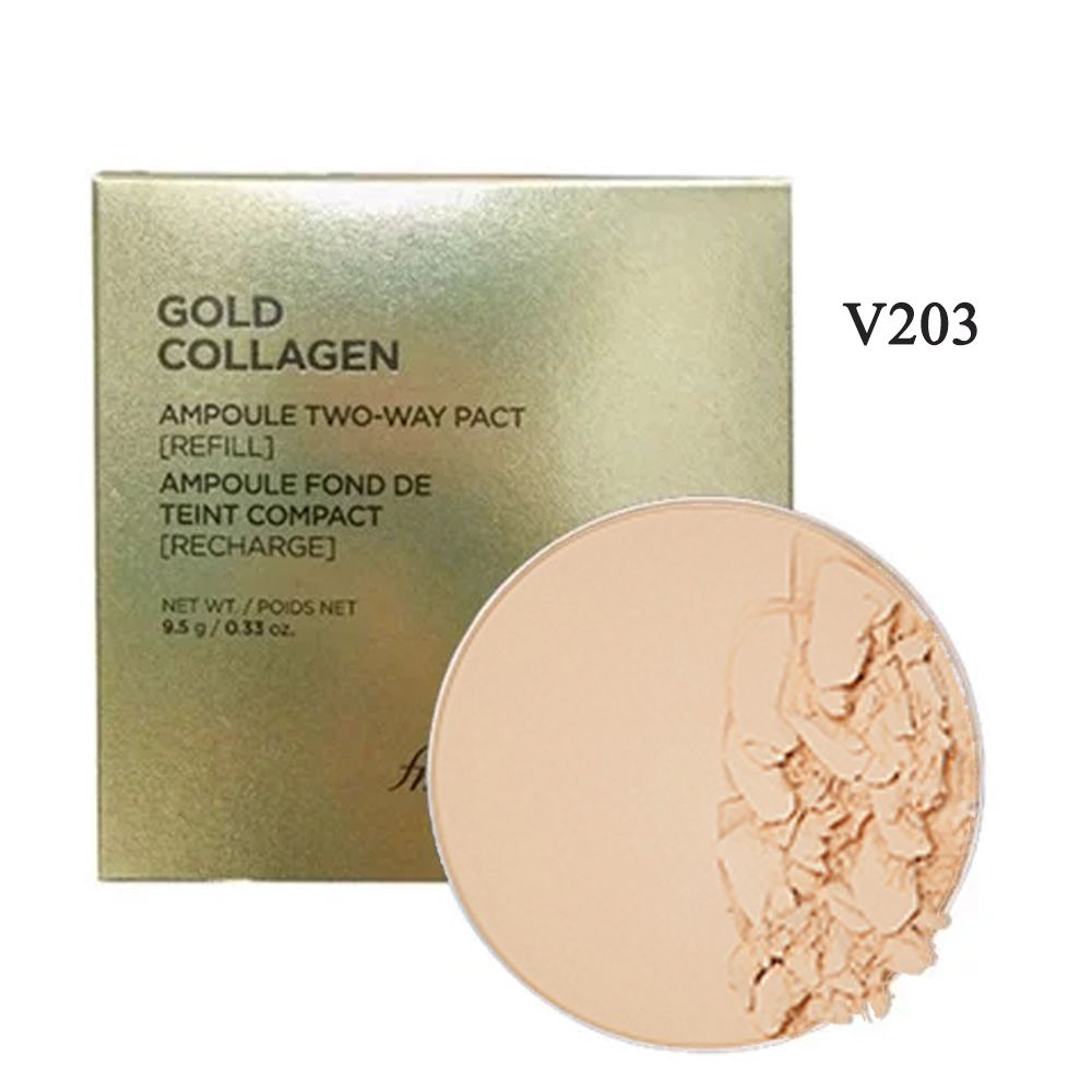  (Gift) [FMGT] Lõi Phấn Nền Che Khuyết Điểm THEFACESHOP GOLD COLLAGEN AMPOULE TWO-WAY PACT SPF30 PA+++ (REFILL) V203 