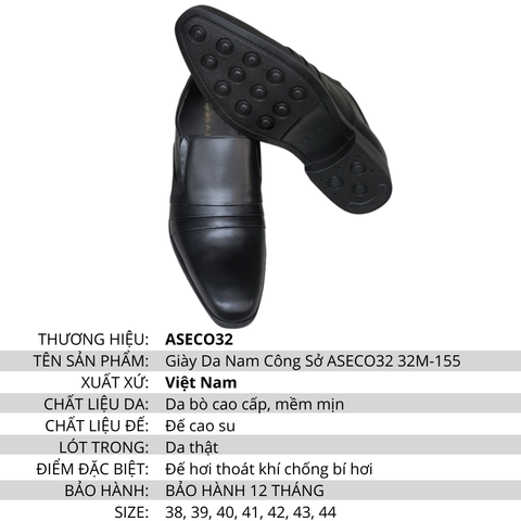 Giày Da Nam Công Sở ASECO32 32M-155