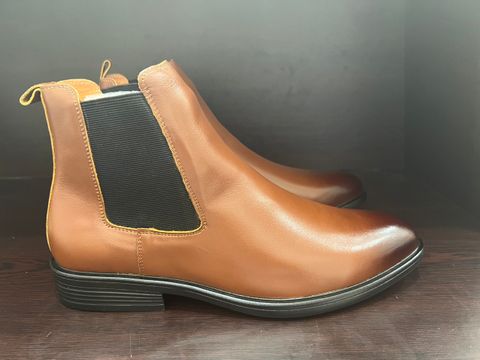 Giày bốt nam da bò mã c22 hiện đại - Giày nam chelsea boots cổ cao dạo phố mẫu mới
