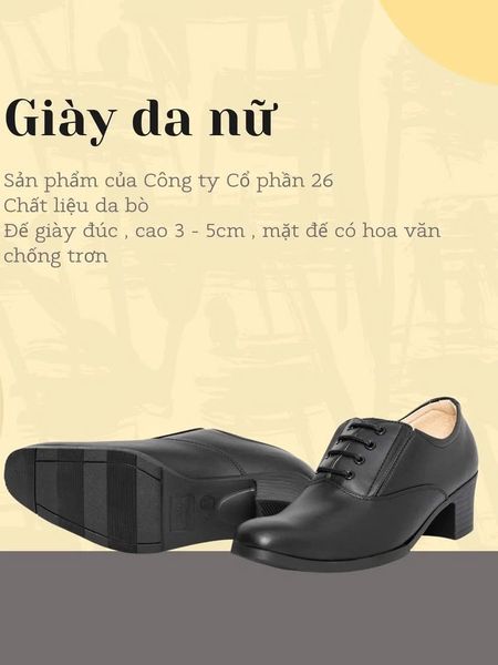 Giày Da Nữ KT Đế Cao ̀5cm Dây Giày Cố Định Tiện Lợi Sản Phẩm Chính