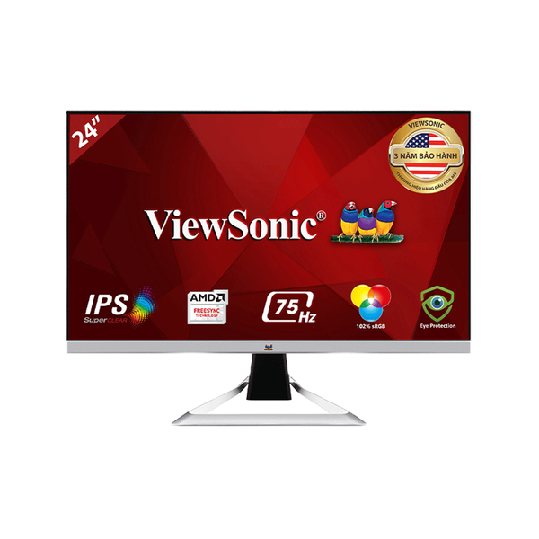 Màn Hình Máy Tính - ViewSonic VX2481-MH | 23.8inch| IPS| FHD 1080p | 75Hz | Loa 2W