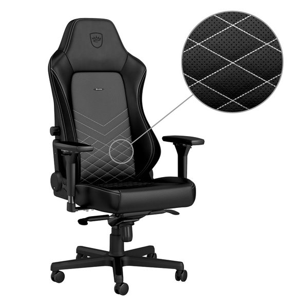 Ghế Chơi Game Noblechairs HERO - BLACK/PLATINUM WHITE