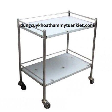 Xe đẩy inox 2 tầng 40x60