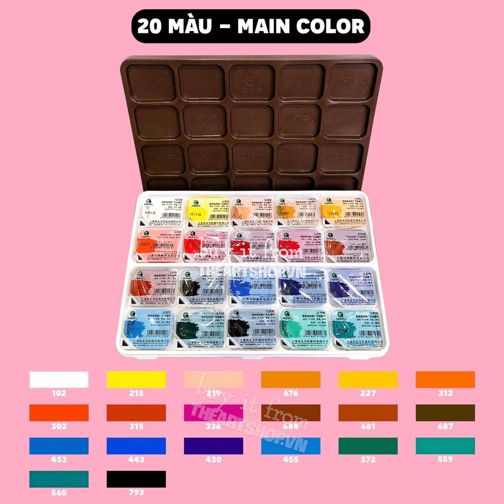 Màu gouache MARIE’S MARIE’S gouache Set 20/5430ml