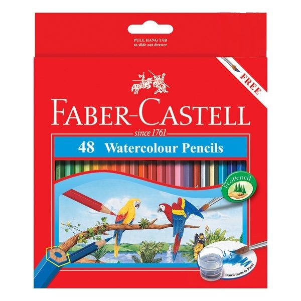 Chì màu nước FABER 48 màu (Hộp giấy) - FABER CASTELL 48 Watercolor Pencils (Paper box)