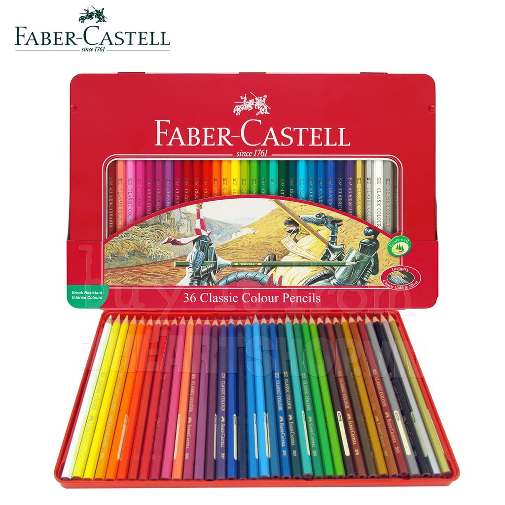 Chì màu FABER 36 màu (Hộp thiếc) - FABER CASTELL 36 Color Pencils (Metal box)