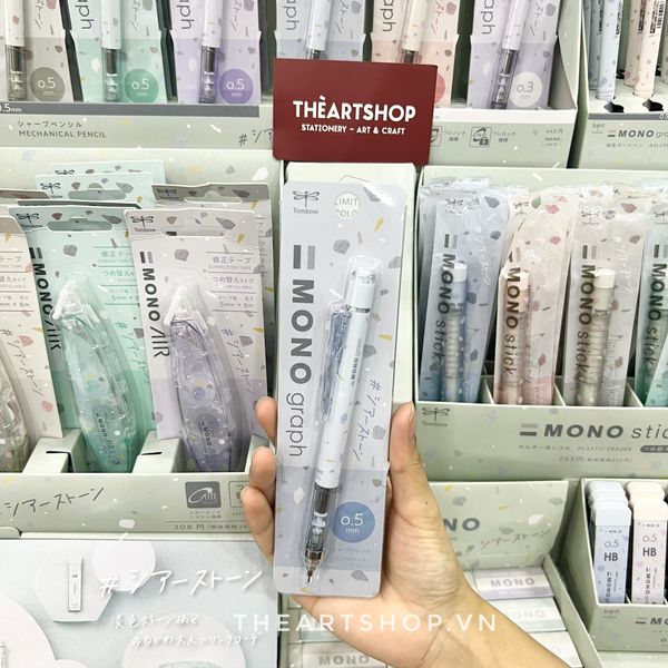 Bút chì cơ khí lắc đẩy ngòi TOMBOW Mono Graph Terrazzo Limited Edition SHEER STONE phiên bản giới hạn Nhật Bản