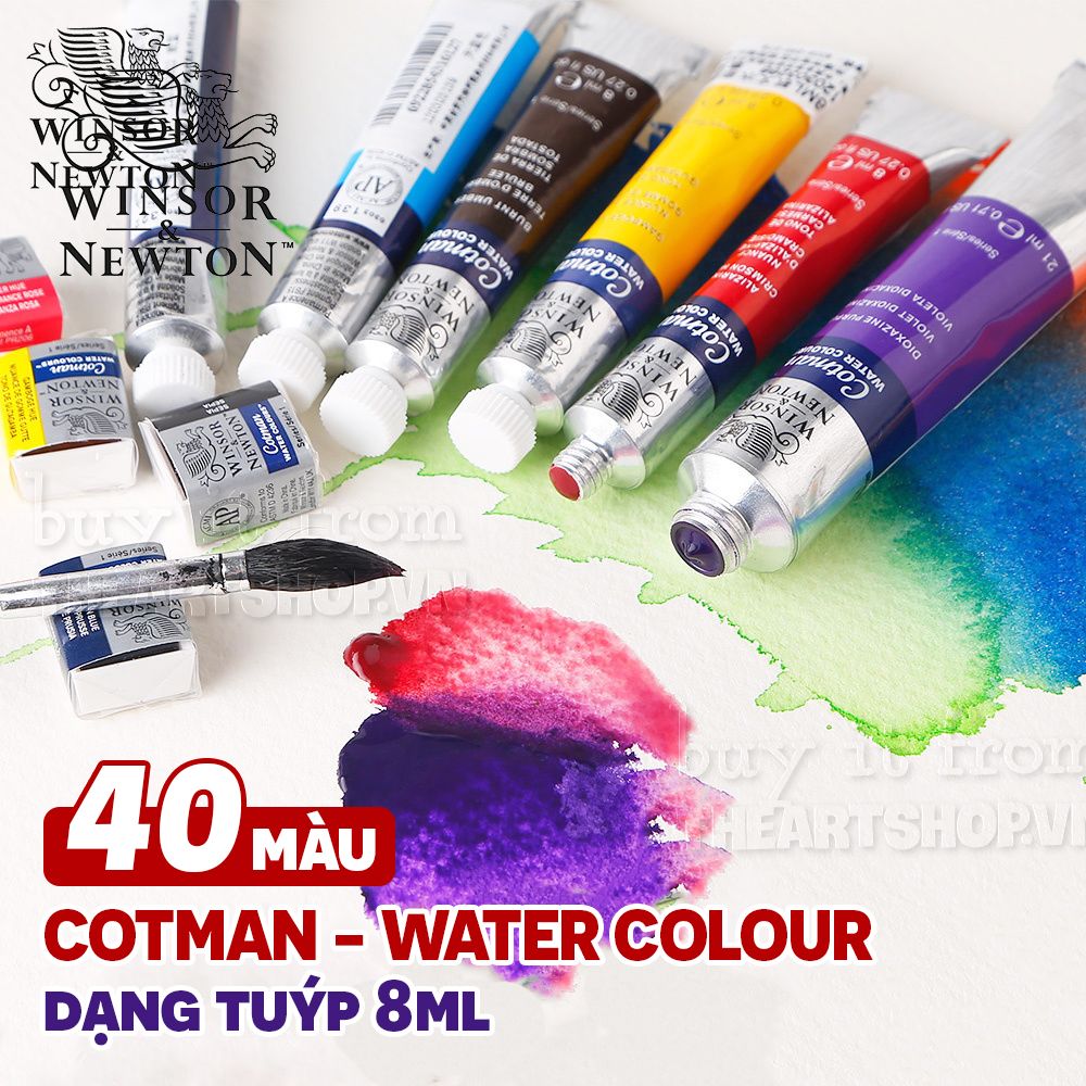 Màu nước WINSOR dạng tuýp (Bán lẻ) - WINSOR & NEWTON COTMAN Watercolour tube 8ml (Retail)