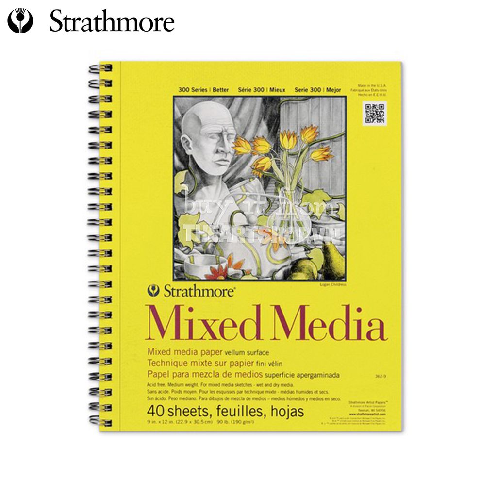 Sổ vẽ lò xo STRATHMORE - STRATHMORE Mixed Media 190gsm