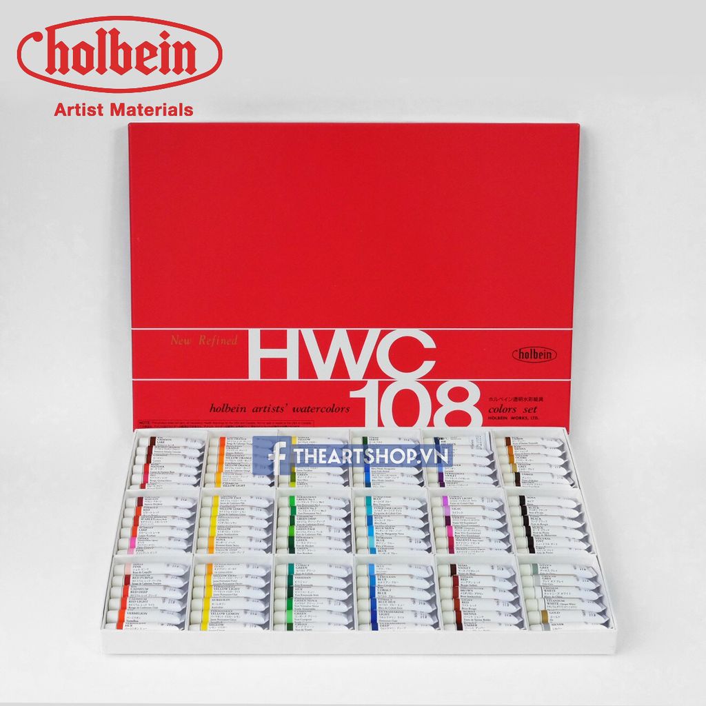 Bộ màu nước HOLBEIN 108 màu - HOLBEIN Artists Watercolor Set 108-Tube 5ml