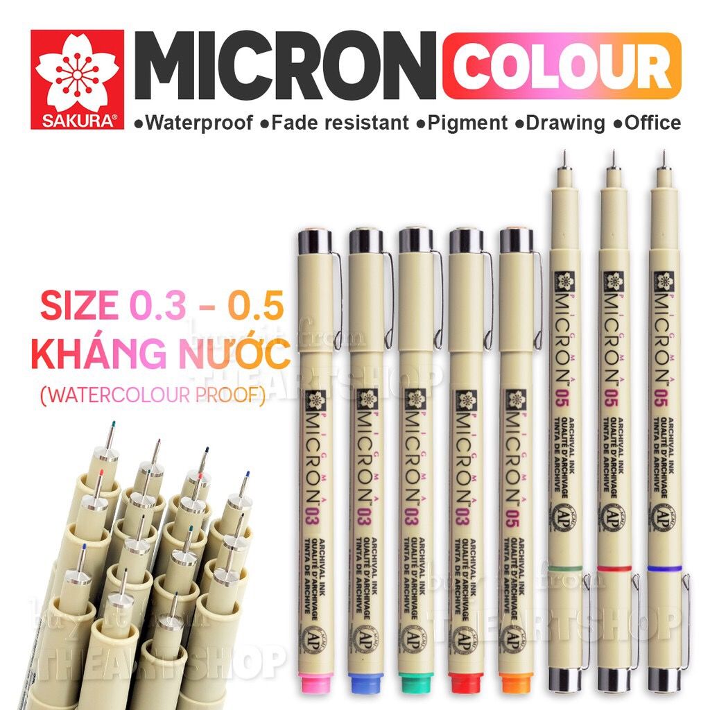 Bút kim màu đi nét chuyên nghiệp SAKURA Pigma Micron