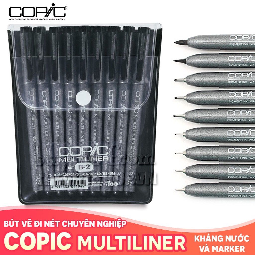 Bộ bút đi nét Multiliner COPIC - COPIC Multiliner Set 7/9pcs