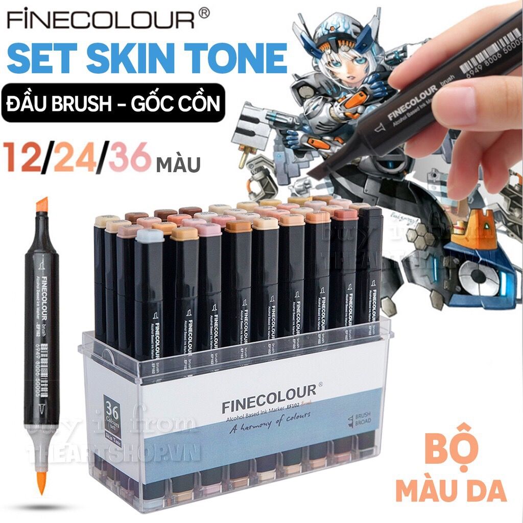 Bộ bút marker FINECOLOUR tông da - FINECOLOUR Brush Marker Skin Tone Set 12/24/36