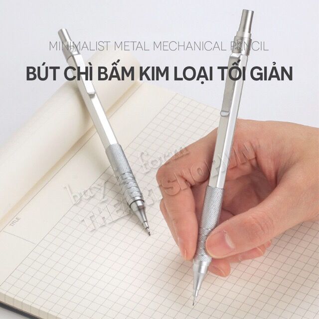 Bút chì cơ khí kim loại phong cách tối giản - Metal Mechanical Pencil