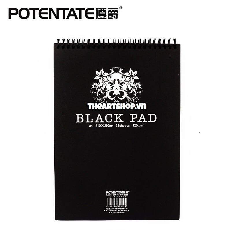 Sổ vẽ giấy đen POTENTATE - POTENTATE Black Paper Sketch Pad