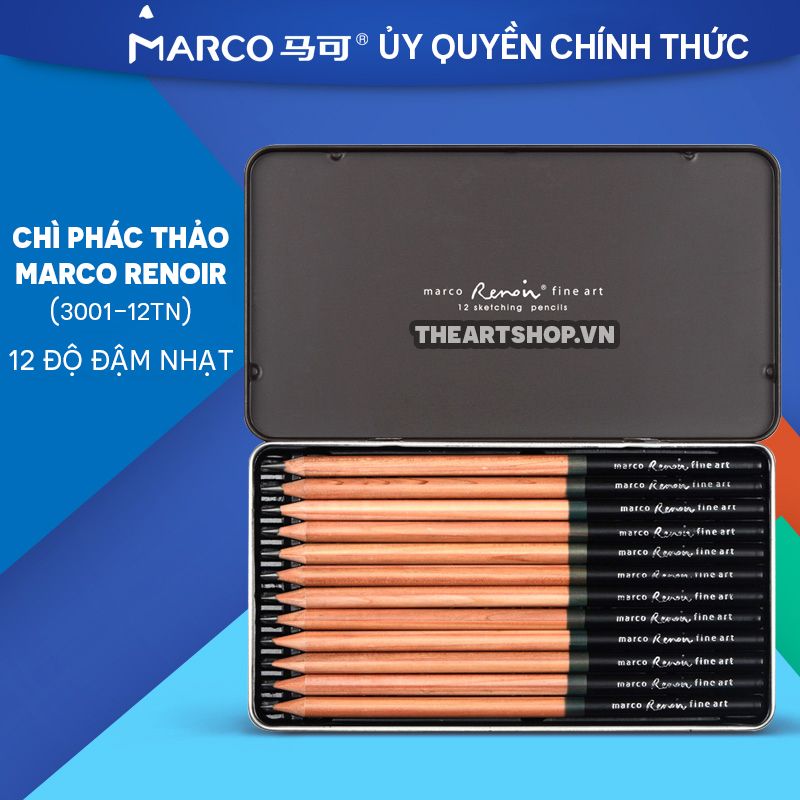 Chì phác thảo MARCO - MARCO Renoir 12 sketching pencils 3001-12TN