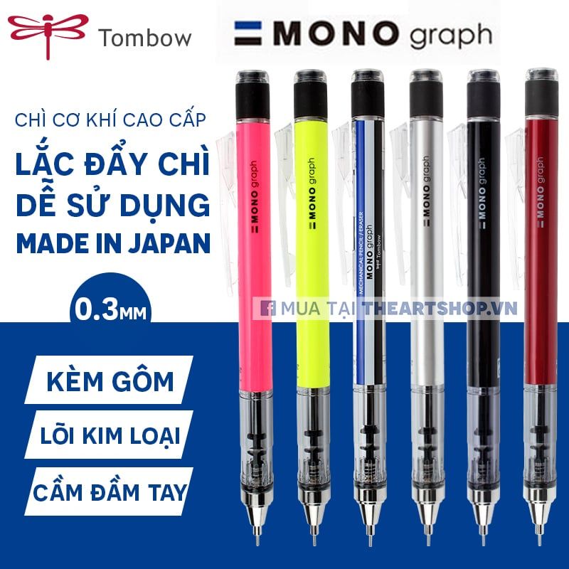 Chì cơ khí lắc đẩy ngòi TOMBOW Mono Graph Shaker Mechanical Pencil 0.3mm