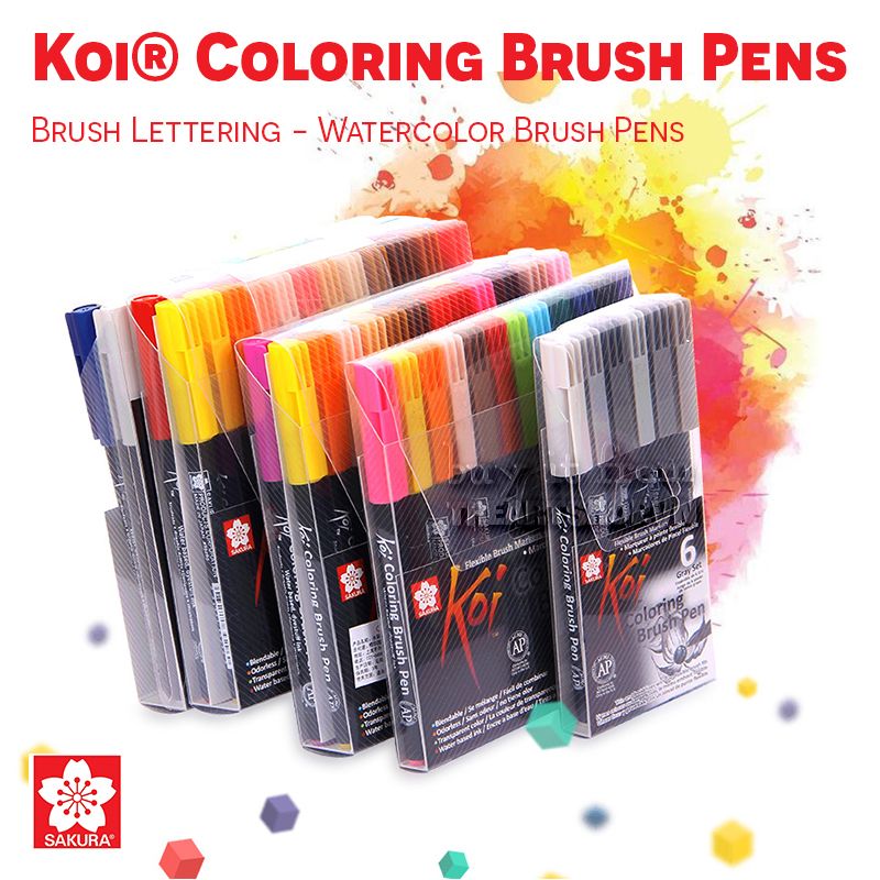 Bộ bút cọ màu nước SAKURA - SAKURA KOI Coloring Brush Pen