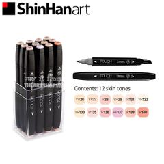 Bộ bút marker SHINHANART - SHINHANART Touch Twin Marker Set 12 (SKIN COLORS)