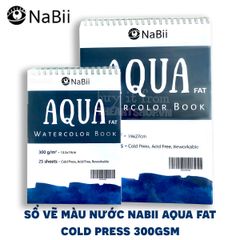 Sổ vẽ màu nước NABII AQUA FAT - NABII AQUA FAT Watercolor Book (COLD PRESS 300gsm)