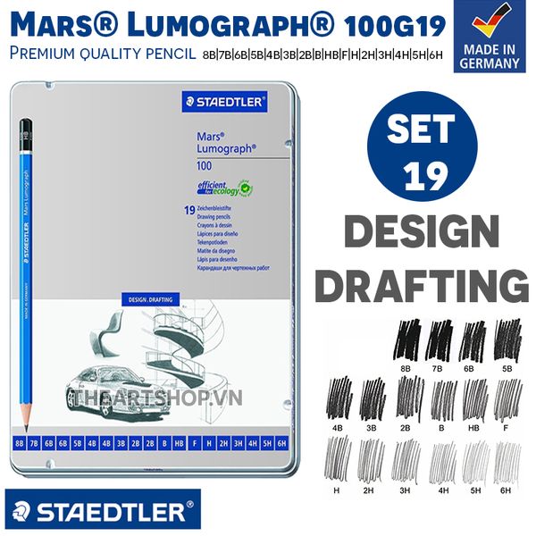 Bộ chì phác thảo STAEDTLER - STAEDTLER Mars® Lumograph® 100G19 - Set 19