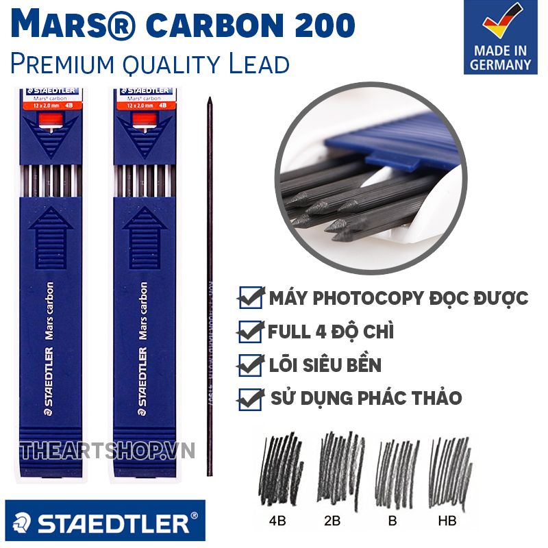 Ruột chì 2mm STAEDTLER - STAEDTLER Mars® Carbon 200 Pencil Lead