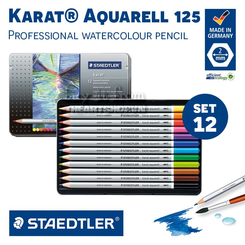 Chì màu nước chuyên nghiệp STAEDTLER - STAEDTLER Karat® Aquarell Watercolor 12 colors