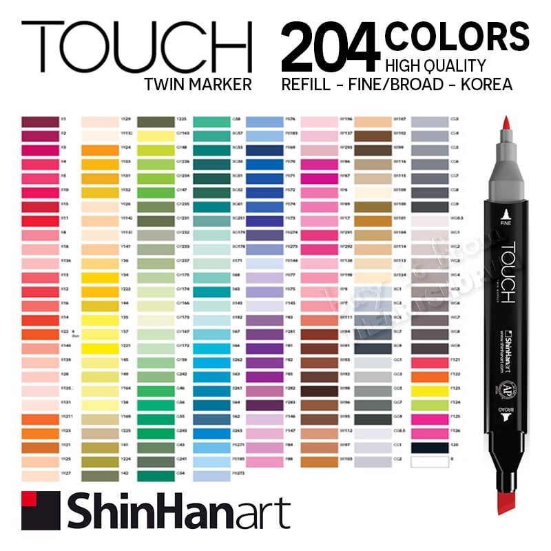 Bút marker SHINHAN ART - SHINHAN ART Touch Twin Marker 204 colors