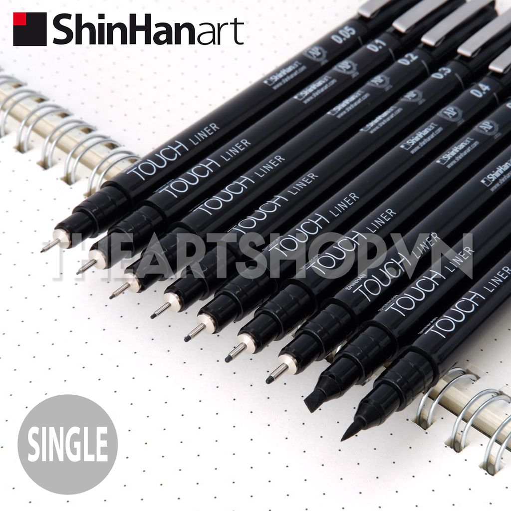 Bút liner SHINHAN TOUCH LINER màu Đen (Bán lẻ) - (kháng nước/ kháng marker)