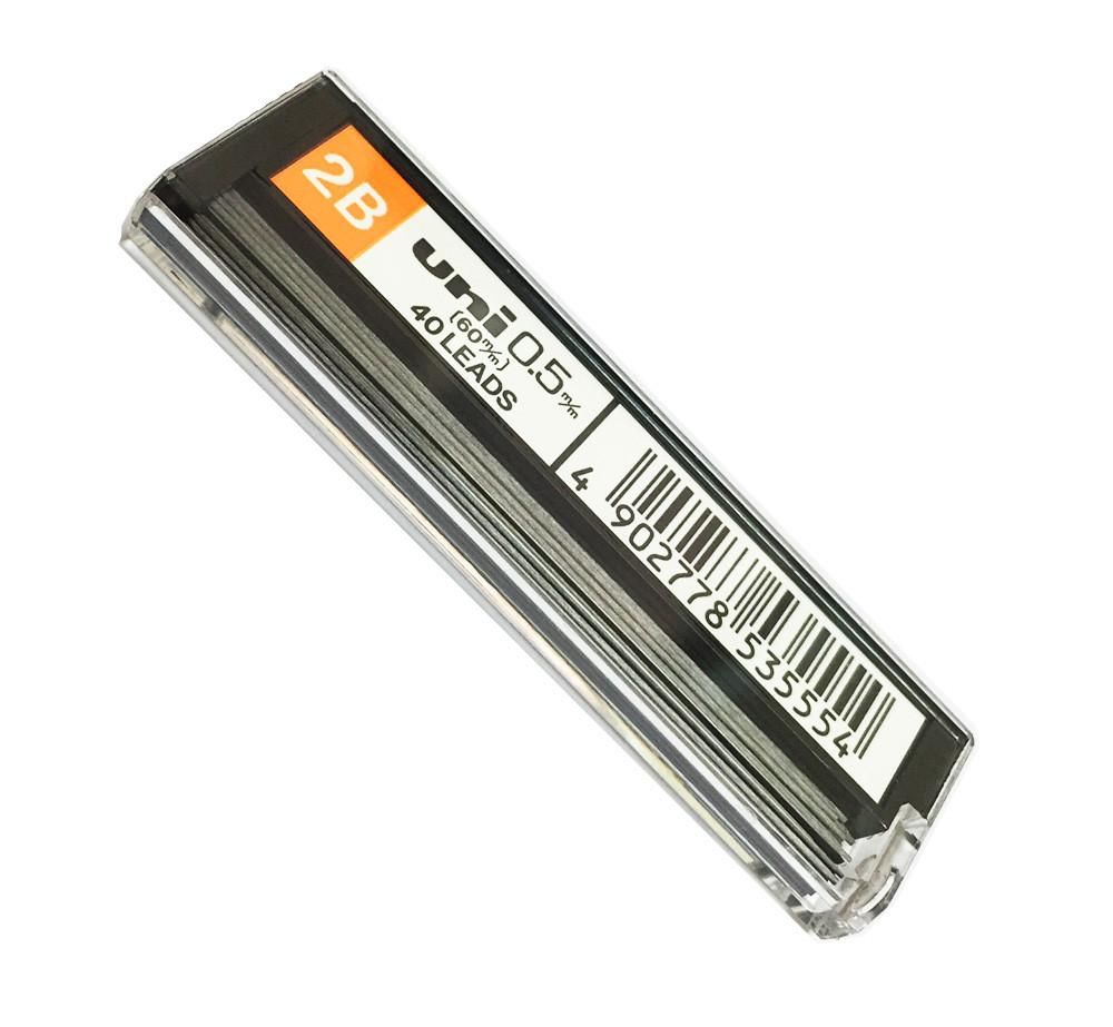 Ngòi bút chì cơ khí màu đen UNI 2B_0.5mm - UNI Pencil Lead 2B_0.5mm