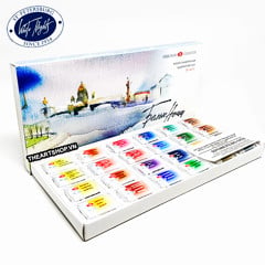 Bộ màu nước WHITE NIGHTS 24 màu (Hộp giấy) - WHITE NIGHTS Watercolor Set 24 colors (Paper box)