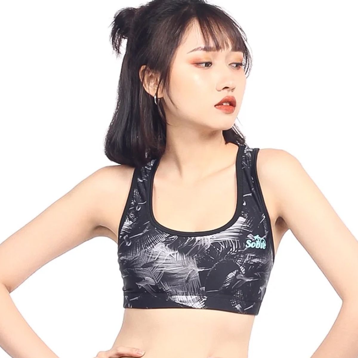 Áo bra bơi Sobie woman grey seagull